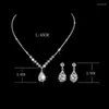 Necklace Earrings Set Bride Glitter Crystal Rhinestone Wedding Party 2PCS Choker Sets Women Birthday Gifts