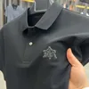 Polos masculinos bordados camisa polo manga curta lapela camiseta verão tendência negócios roupas de alta qualidade