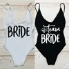 Damskie stroje kąpielowe S-3xl One Piece Swimsuit Bride Team Drużyna Kąpiec Kąpiec Seksowne wyściełane bikini plaż