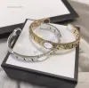 designer jewelry braceletBangles Designer Unisex High quality Stainless Steel Crystal Bracelet Letters Gold Color Bracelet Bangle For Couple Cuban Jewelry