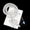 Pendentif personnalisé en argent sterling VVS Moissanite glacé avec lettre RR