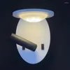 Lâmpada de parede moderna criativa led luz ajustável holofote el quarto cabeceira estudo leitura arandela com interruptor iluminação