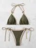 Set Contrasto Anello di rilegatura Bikini 2023 Donne Sexy Halter Costume da bagno Triangolo Costumi da bagno Costume da bagno femminile Nuoto Estate Beachwear