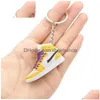 Keychains Lanyards Creative Mini PVC Sneakers Keychains for Men Women Gym Sportskor Keychain Handbag Chain Basketball Shoe Key H DHZWI