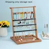 Storage Boxes Wooden Jewelry Rack 5-Story Tower Display Removable Earrings Necklaces Rings Stand