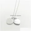 Pendant Necklaces New Original Blue Gift Box 925 Sier Classic Love Pendant Necklace Double Hearts Women039S Fashion Jewelry Designer 1 Dhoy0