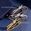 Hot tiffay Knot Bracciale da donna V-Gold Cross Bow Doppio Cerchio Diamante 1 Versione Alta 3IUS