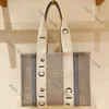 Luxury Tote Bag Designer Chlo Bag Woody Shopping Bag Mirror Quality Handväska Canvas Fashion Linen Stora strandpåsar Travel Crossbody Bag Axel Plånbok 568