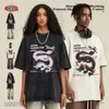 Être des vêtements pour hommes |2024 Printemps / Summer Chine Dragon imprimé lavage rond Cou à manches courtes t-shirt street street fashion marque couple