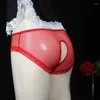 Calcinha feminina sexy malha oco briefs lingerie feminina trajes eróticos renda aberta virilha transparente crotchless roupa interior