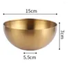 Schüsseln – 5 x große Kapazität, Edelstahl, für Salat, koreanische Suppe, Reis, Nudeln, Ramen, Schüssel, Küchenbehälter, Gold, 15 x 7 cm