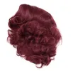 헤어 가발 합성 짧은 와인 빨간 가발 여성 코스프레 가발 여성 곱슬 머리 가발을위한 곱슬 머리 가발 할로윈 의상 240306