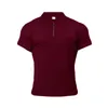 Mens verão sólido polo camisa de manga curta fino ajuste polos moda streetwear topos homens algodão fitness esportes casuais camisas de golfe 240306