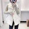 Gilets en duvet de coton pour femmes, à la mode, court, Slim, sans manches, parka, décontracté, dessus chaud, brillant, automne hiver, 2024