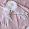 Gants de mariée Robes Accessoires Fleurs en maille fine avec doigts Court Mode Glamour Lady Party Rôle Jouant Gant Drop Livraison Mer Dhpca