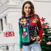 Cardigans Women'S Ugly Christmas Sweater Pullover Sweater Jumper Crew Neck Ribbed Knit Oversized Winter Short Xmas Sweater Jumper For Wome