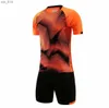 Camisetas de fútbol Kit de fútbol naranja Adulto Niños Jersey Entrenamiento Versión en blancoH240306