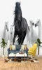 Пользовательские 3D обои Po, современное искусство, черно-белая лошадь, ТВ-фон, настенная бумага, фреска, креативная гостиная, спальня, домашний декор280g7590006