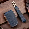 Car Key Leather Car Key Case Er Fob Protector Accessories For Carola Vios Camry Corolla Keychain Holder Keyring Shell Bag Drop Deliver Dhtex