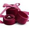 Petites boîtes à bijoux de créateur de ruban de velours vintage pour la cérémonie de mariage Pographie élégante femmes filles cadeau organisateur cas 240301