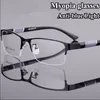 Sonnenbrille Klassische Lesebrille Halbrahmen Mann Business Kurzsichtige Myopie Brillen Ultraleichte Myopische Brillen Frauen Dioptrien 0 bis 6,0