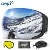 Copozz magnetiska skidglasögon med 2s Quick-Change Lens och Case Set UV400 Protection Anti-Fog Snowboard Ski Glasögon för män Kvinnor 240223