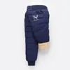 Зимние толстые хлопковые штаны для мальчиков, теплые брюки с флисовой подкладкой, детские непромокаемые лыжные штаны, эластичные штаны с высокой талией для маленьких девочек, 10 лет, 240223