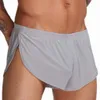 Underbyxor sexiga män boxare manliga underkläder fasta shorts lösa underkläder bekväma u konvex påse silkes kropp underpant