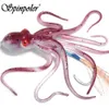 Spinpoler The 3D Octopus Bait Fishing Lure Artificial Saltwater Long Tail Squid Skirt TPE Soft UV/Glow 110g/150g/200g Tackle 240306