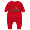 Footies In stock newborn kids Rompers baby Boys girls Fashion designer print luxury pure cotton Long sleeve jumpsuit G007 240306