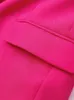 Penas manga blazer calça define moda feminina único botão jaqueta com zíper calças outono inverno roupas de escritório outwear 240219