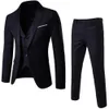 Män ThreePiece Suit Mens Formal Business Style Slim Fit Wedding Set With Silky Smooth AntiWrinkle Fabric Turndown 240227