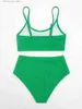 Costumi da bagno da donna 2023 Nuovo bikini alla moda a vita alta Donna Beach Summer Q240306