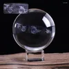 装飾的な置物6cmレーザー彫刻ソーラーシステムボール3Dミニチュアプラネットガラスグローブオーナメント装飾装飾ギフト1PC