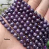 Pierres précieuses en vrac en gros naturel (3 brins) 6 mm lépidolite violette perles rondes lisses pour la fabrication de bijoux bracelet collier bricolage 15"