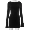Sukienka NeonBabipink Mower Bez pleców Mini sukienki Y2K Black Słodka Seksowna Kobieta sukienka na urodziny N85BC20