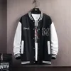 Big M Brief Drucken Hip Hop Patchwork Baseball Jacken Herren Bomber Männer Frühling Übergroßen Streetwear Mäntel 240227