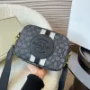 Yeni Vintage Sacoche Kamera Dempsey Tasarımcı Çantalar Tote Siyah Haç Vücut Kadınlar Erkekler Deri Omuz Çantası Lady Luxurys Çanta Çanta Kahverengi Denim debriyaj Postacı Çanta