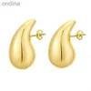 Stud Chunky Ear Cuff À Prova D 'Água 18K PVD Real Banhado A Ouro De Aço Inoxidável Hipoalergênico Brincos Declaração Clipe De Orelha Para Mulheres GC2433 240306