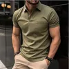 Summer mens POLO shirt chest pocket Mens Sports polo fashion breathable top Tshirt Golf camping 240226