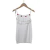 Basic Casual Dresses Vintage Sen Womens Double Layer Lace Flower Knitted Tank Top with Cute Girl Underwear 1144