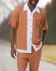 Летние мужские вечерние короткая рубашка длинные брюки в полоску в клетку модные бренды 3D кардиган простой комплект из 2 предметов 240228