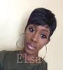 Short Pixie Cut Human Natural COLOR Brazilian Hair wigs Glueless Full machine made Wig For Black Women3719496