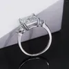 Cluster Ringen Moissanite Trouwring 1.0 Witte Smaragd 5x7 cm Losse Diamant Zilver 925 Vrouwen Sieraden Met GRA certificaat