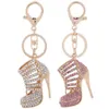 Crystal High Heels Shoes Key Chains Rings Shoe Pendant Car Bag Keyrings For Women Girl Keychains Gift251e