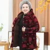 Kadın Trençkotları Kadın Pamuklu Çaplı Ceket Orta Yaşlı Yaşlı Anne Kış Giysileri Parkas Velvet Kalın Sıcak Kapiteli Ceket Dış Giyim