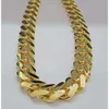 Big Guy Real 10k Gold 24mm Width Monaco Hollow Sparkling Miami Cuban Link Chain
