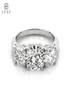 LESF 925 Sterling Silver Women039s Ring 3 Stones 2 s Round Cut SONA Simulated Diamond Wedding Engagement Rings7087052