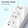 Bloc de chargeur mural USB C réversible à 3 ports C à L 30W PD Bloc de charge rapide de type C pour iPhone Type C Qc 3.0 sur Samsung S24 Chargeur de téléphone portable à charge rapide avec boîte