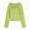 Atmosfär Fake Two Piece Knitwear Spring/Winter Lazy Trendy Square Neck Sweater For High End Women